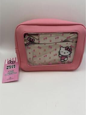 Hello Kitty Cosmetic Bag Clear Window Sanrio New With Tags